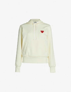 Comme Des Garçons Play Logo-embroidered Cotton-jersey Hoody