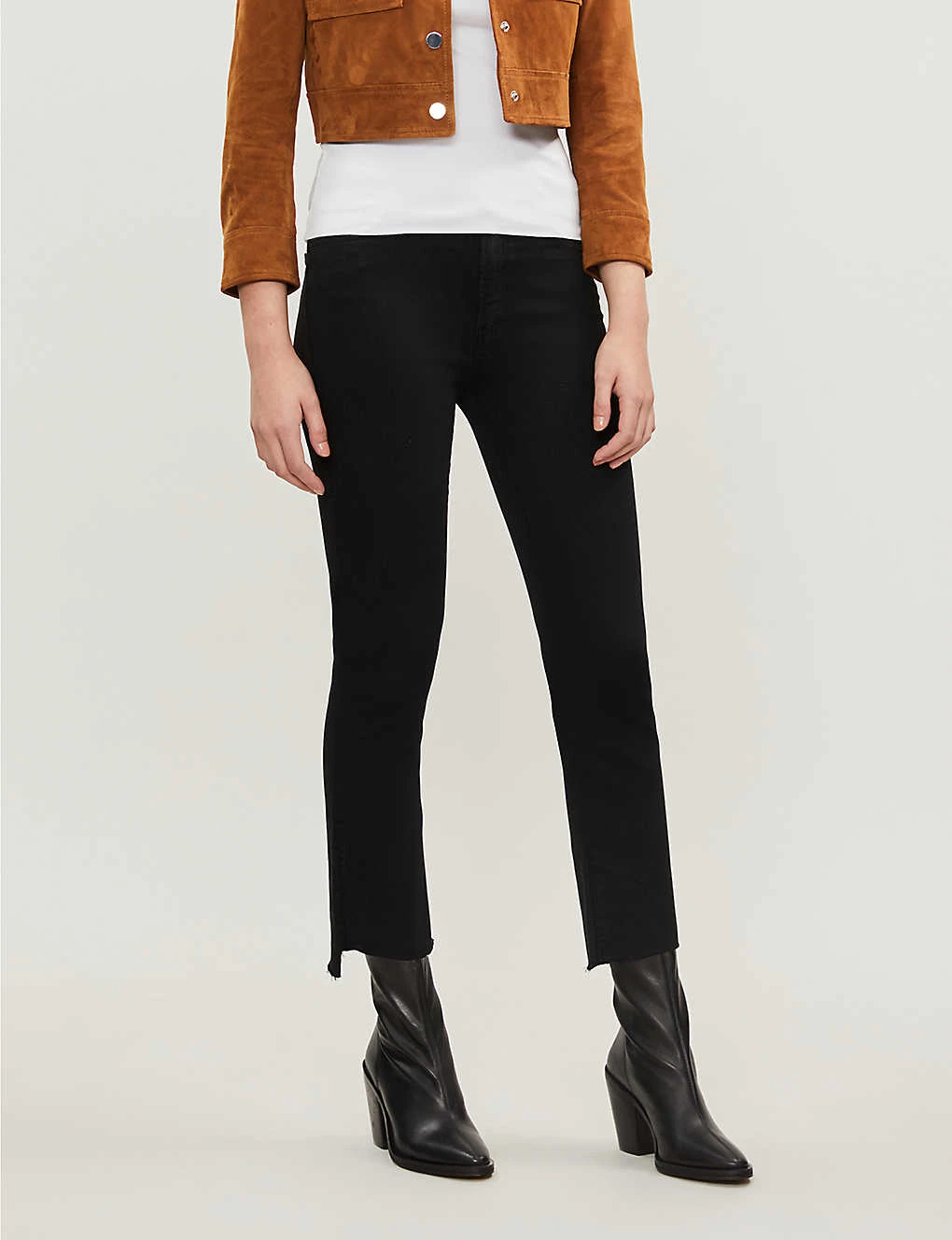MOTHER The Insider Striped Straight High-rise Jeans - Image 2