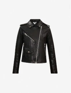 Whistles Agnes Zip-through Sheepskin-leather Biker Jacket