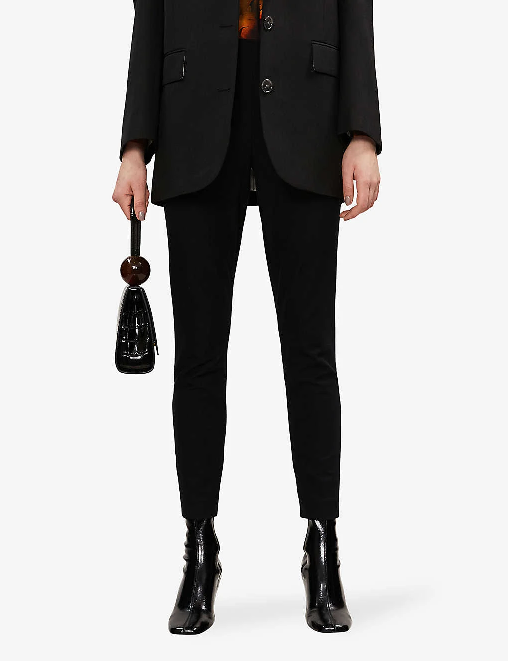 Whistles Tapered Mid-rise Stretch-twill Trousers - Image 4