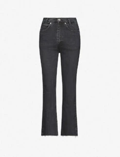 Sandro Jayn Cropped Straight-leg High-rise Stretch-denim Jeans