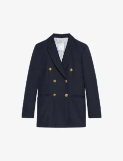 Sandro Sienne Double-breasted Stretch-crepe Blazer