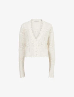 AllSaints Vanessa Lace-embroidered Knitted Cardigan