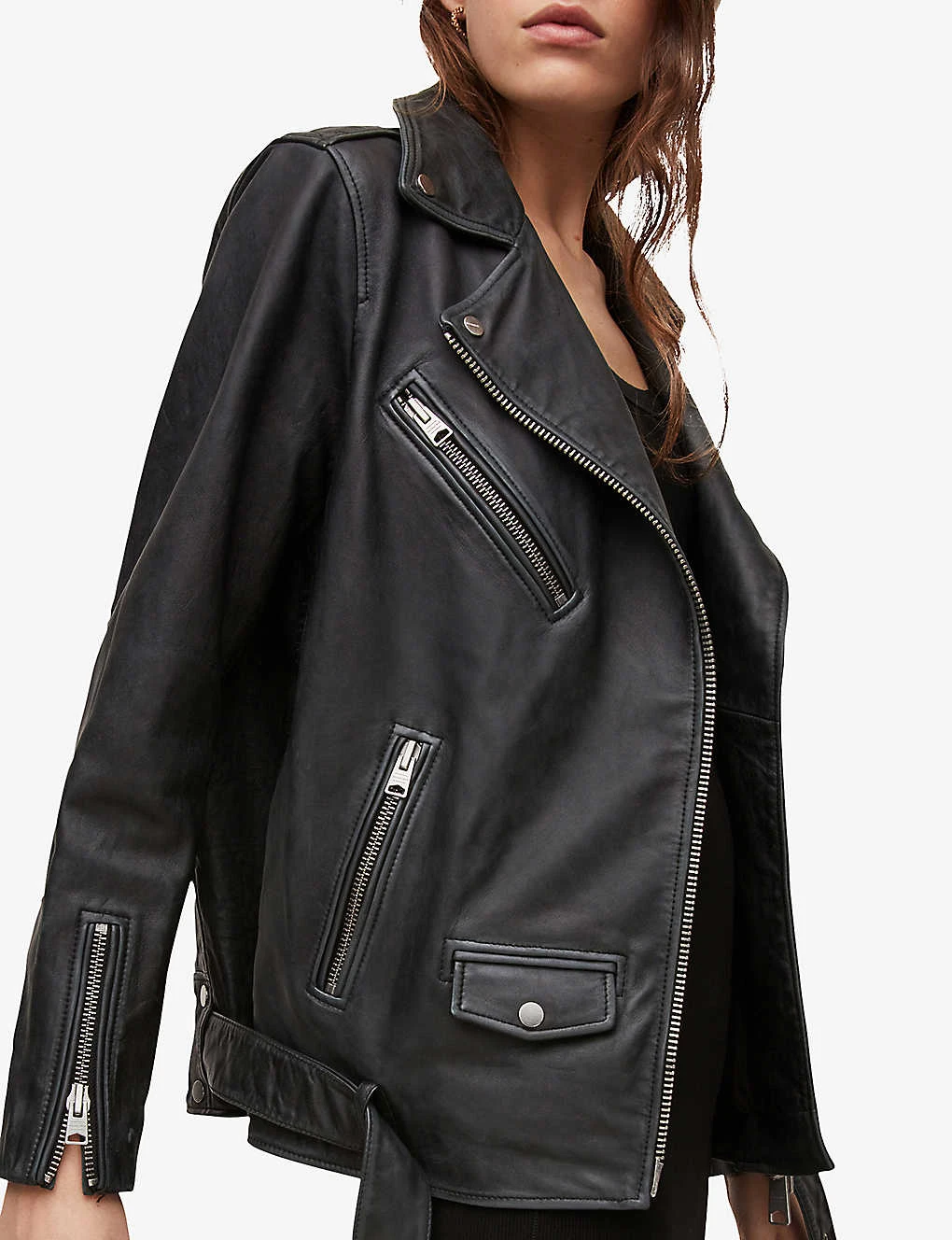 AllSaints Billie Leather Biker Jacket - Image 5