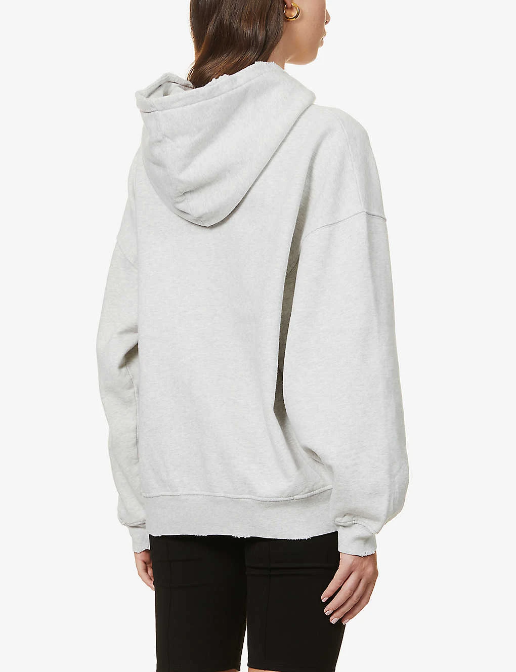 ANINE BING Harvey Logo-print Cotton-jersey Hoody - Image 4