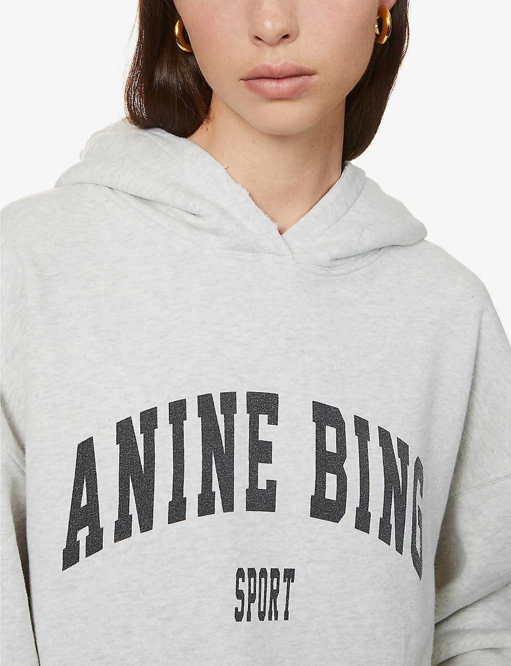 ANINE BING Harvey Logo-print Cotton-jersey Hoody - Image 5
