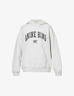ANINE BING Harvey Logo-print Cotton-jersey Hoody