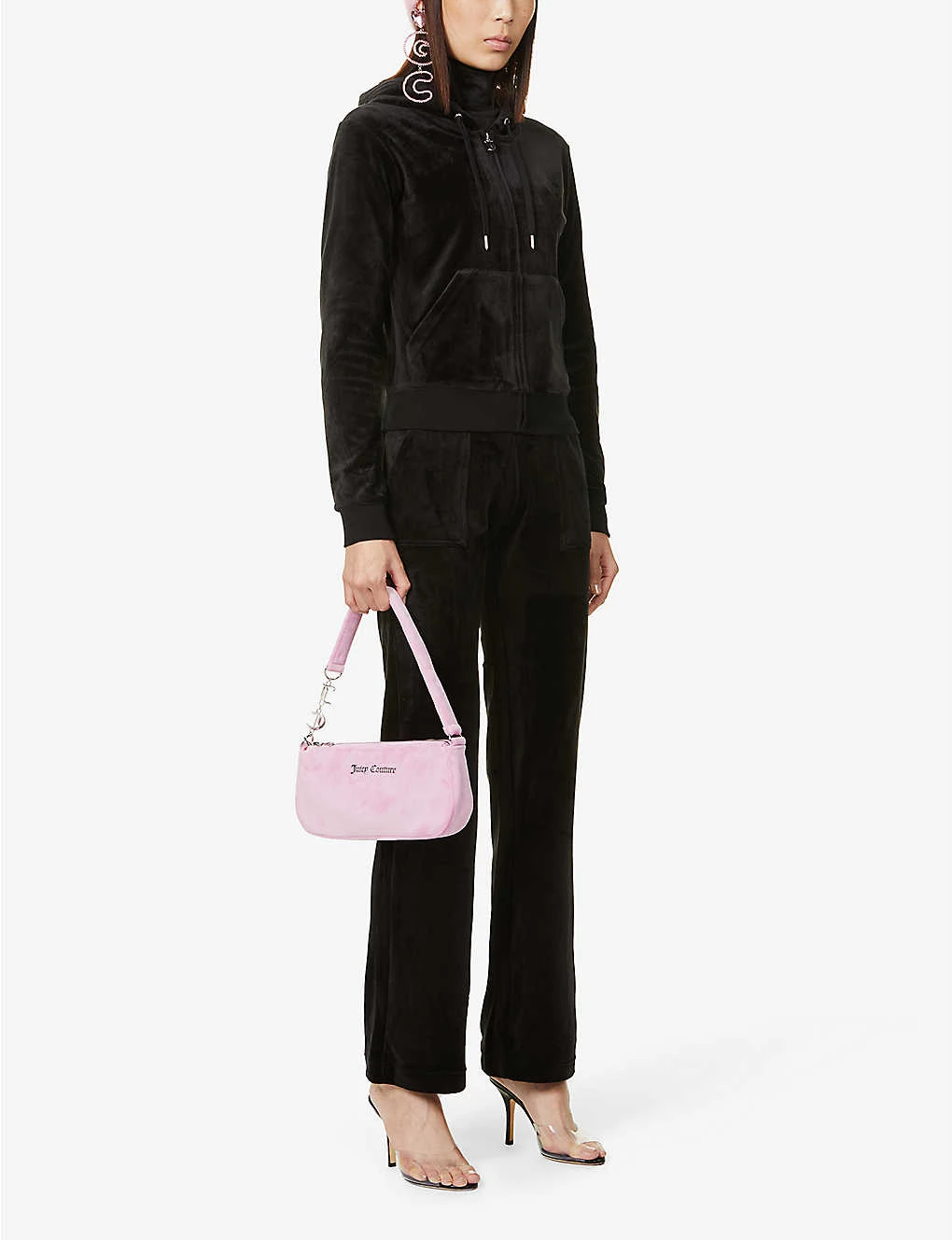 Juicy Couture Rhinestone-embellished Straight-leg Mid-rise Velour Jogging Bottoms - Image 2