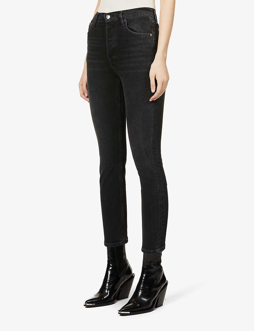 AGOLDE Riley High-rise Straight-leg Stretch Organic-cotton-blend Denim Jeans - Image 3