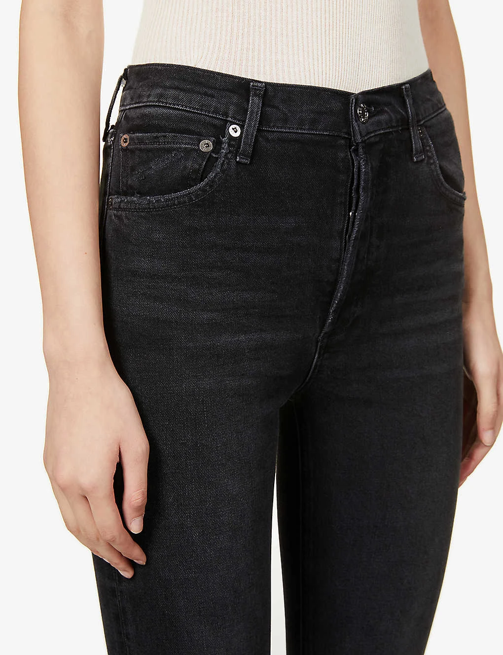 AGOLDE Riley High-rise Straight-leg Stretch Organic-cotton-blend Denim Jeans - Image 5