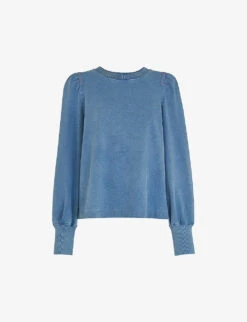 Whistles Puff Sleeve Stretch Cotton-jersey Sweatshirt