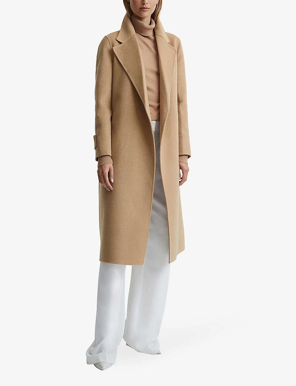 Reiss Agnes Belted Wool And Recycled Polyester-blend Coat - Image 3