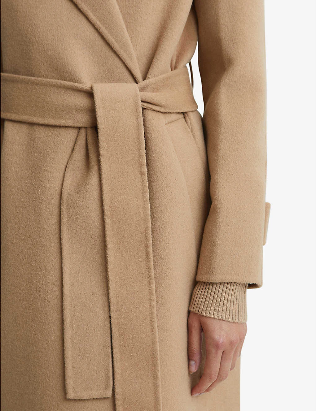 Reiss Agnes Belted Wool And Recycled Polyester-blend Coat - Image 5