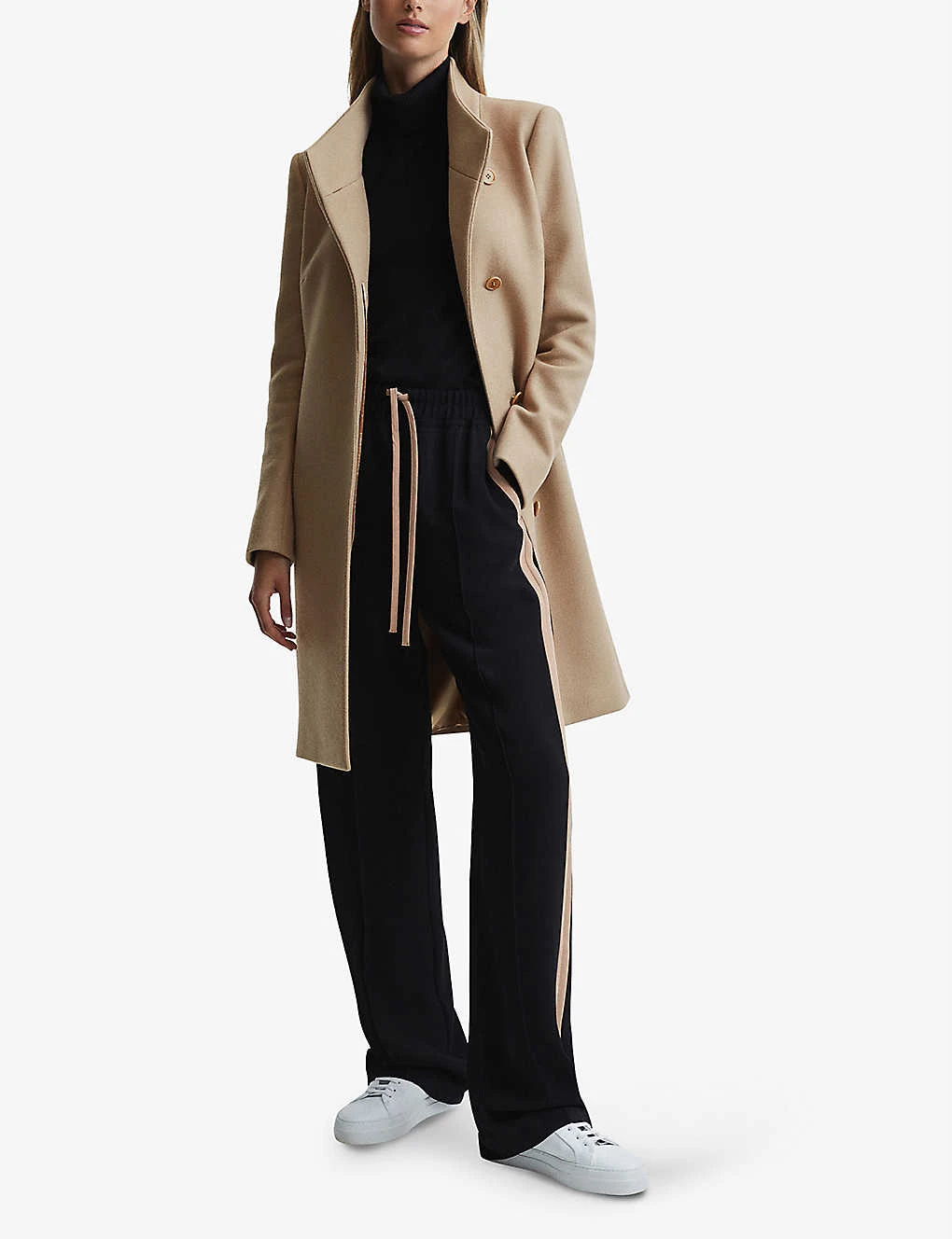 Reiss Mia Asymmetric-front Wool-blend Coat - Image 2