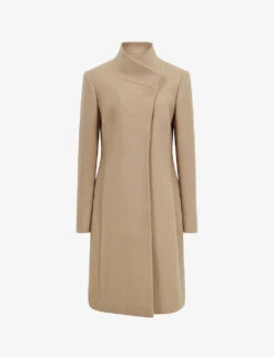 Reiss Mia Asymmetric-front Wool-blend Coat