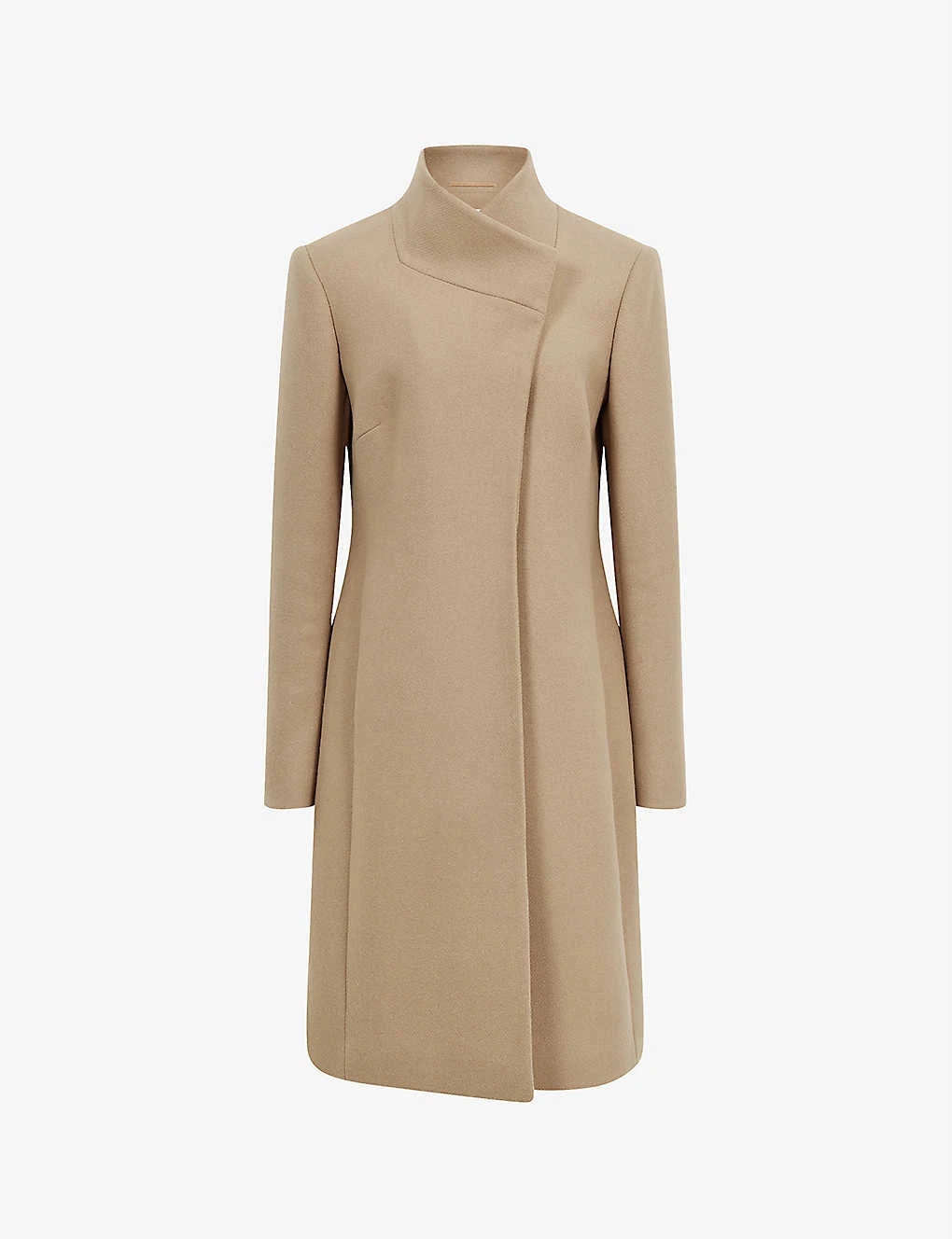 Reiss Mia Asymmetric-front Wool-blend Coat