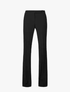 Alexander McQueen Pleated Regular-fit Flared Mid-rise Woven Trousers