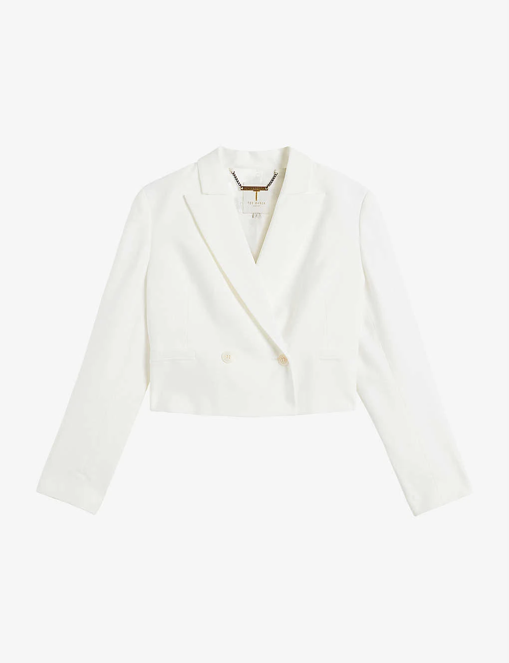 Ted Baker Kelsya Double-breasted Cropped Woven Blazer
