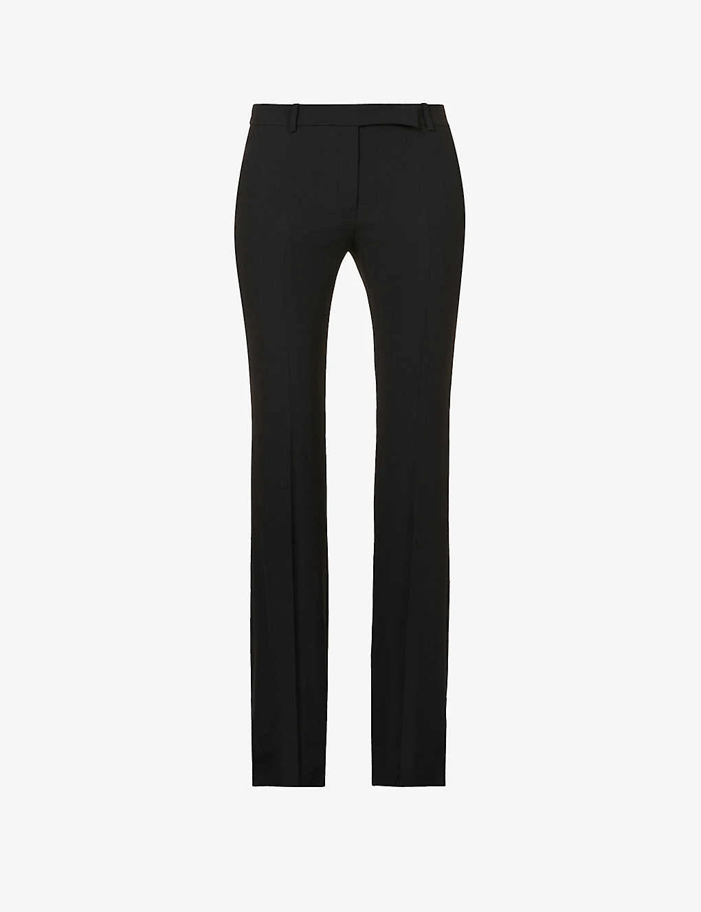 Alexander McQueen Pressed-crease Darted-back Boot-cut High-rise Crepe Trousers