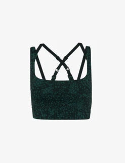 Whistles Animal-print Square-neck Recycled-nylon Sports Bra