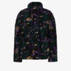 Whistles Floral-print Funnel-neck Wool-blend Fleece Jacket