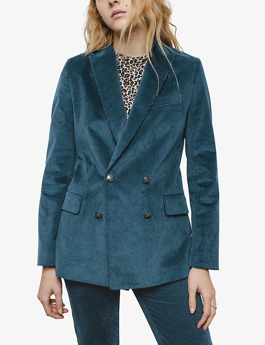 Ikks Straight-fit Double-breasted Corduroy Jacket - Image 3