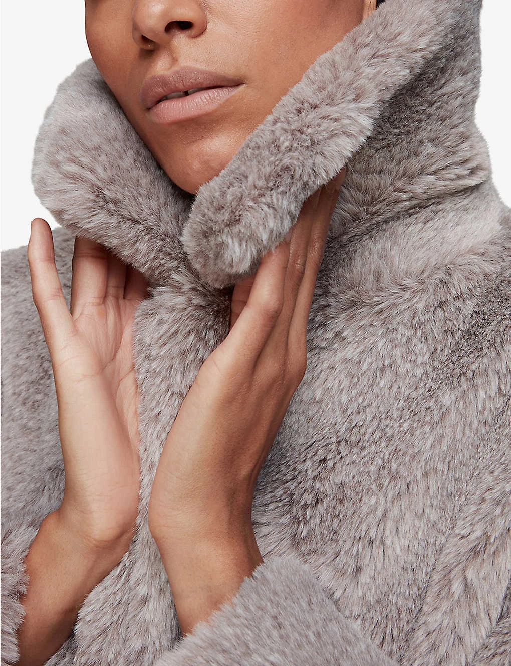 Whistles Imogen Collar-detail Faux-fur Coat - Image 5