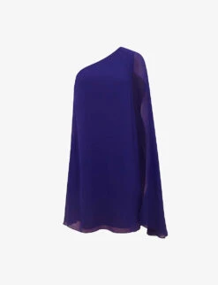 Reiss Fleur Woven One-shoulder Cape Dress