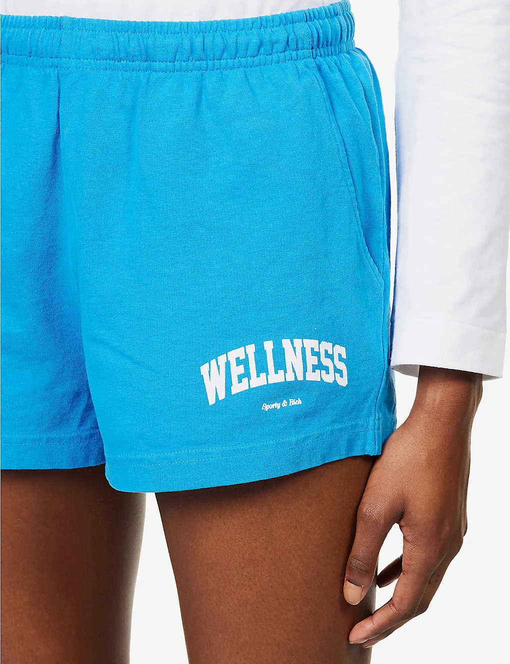 Wellness Graphic-print Mid-rise Cotton-jersey Shorts - Image 5