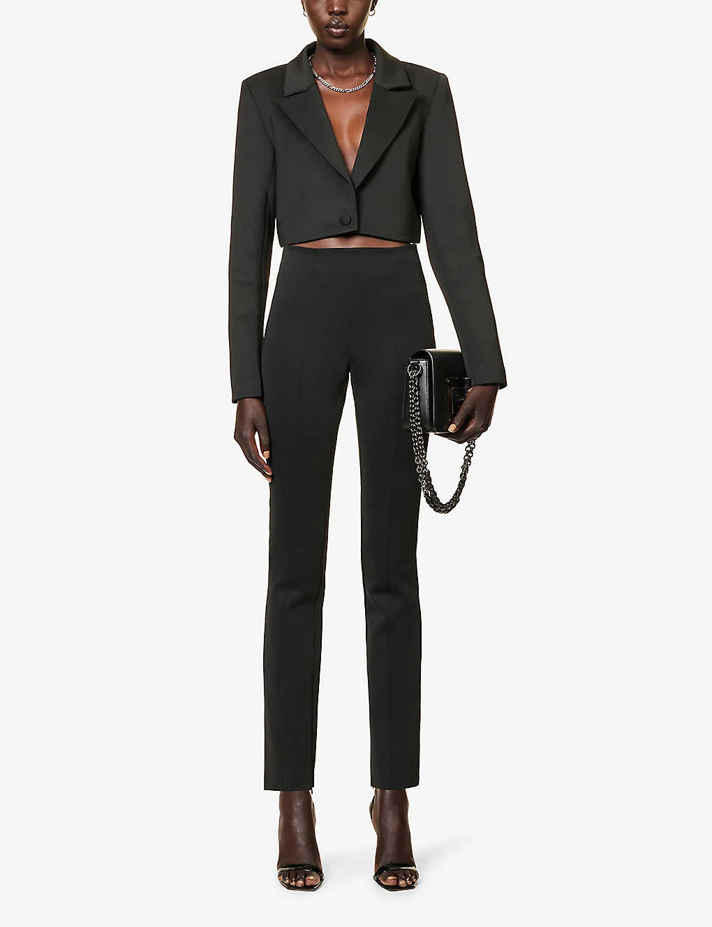 GOOD AMERICAN Scuba Flared-leg High-rise Stretch-crepe Trousers - Image 2