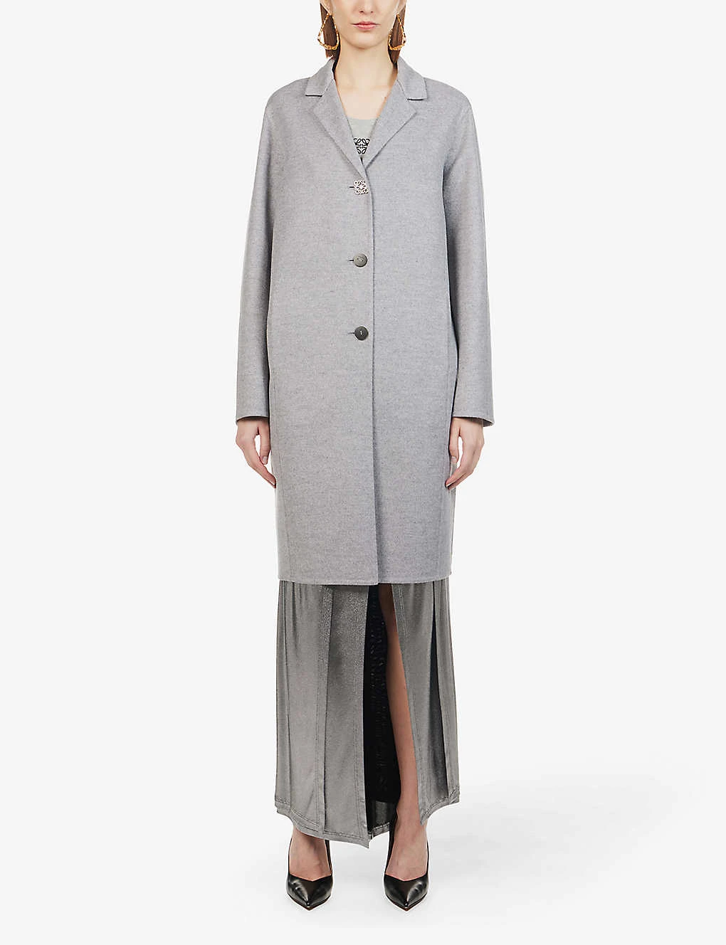 Loewe Anagram Logo-button Wool-blend Coat - Image 3