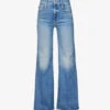 MOTHER The Roller Flared-leg Frayed-hem Organic-cotton Jeans