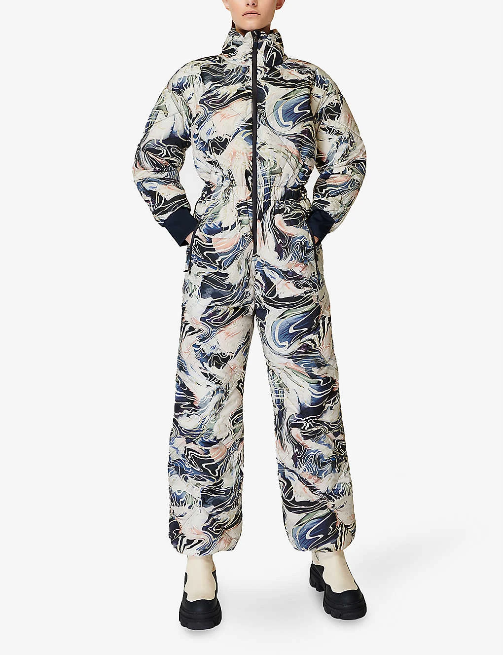 Sweaty Betty Aspen Ski Glacier-print Recycled-polyester Jumpsuit - Image 2