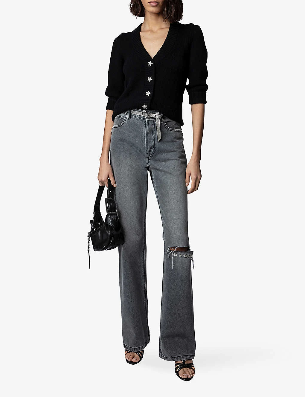 Zadig & Voltaire Betsy Star-button V-neck Cashmere Cardigan - Image 2