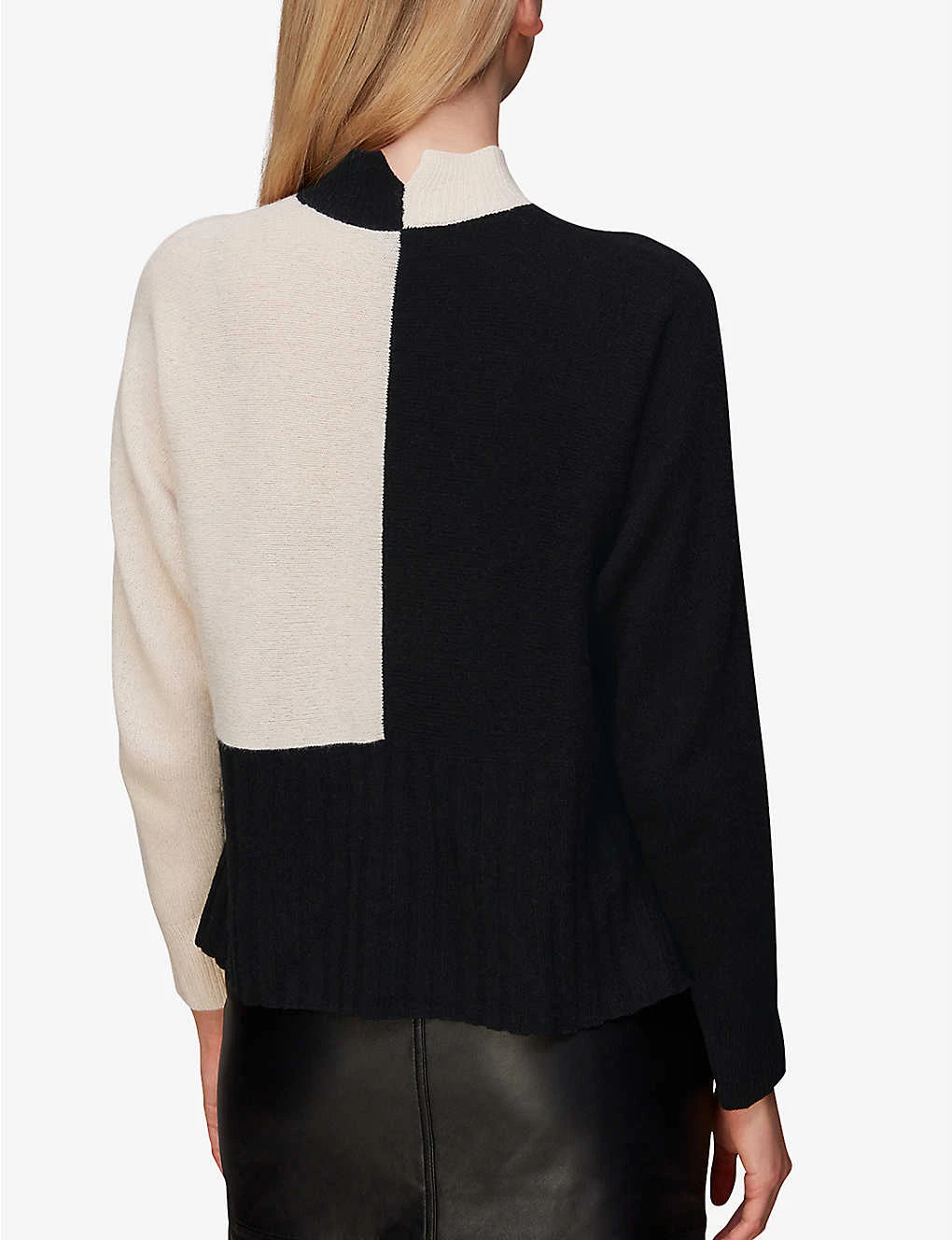 Whistles Checkerboard-pattern High-neck Wool Jumper - Image 4