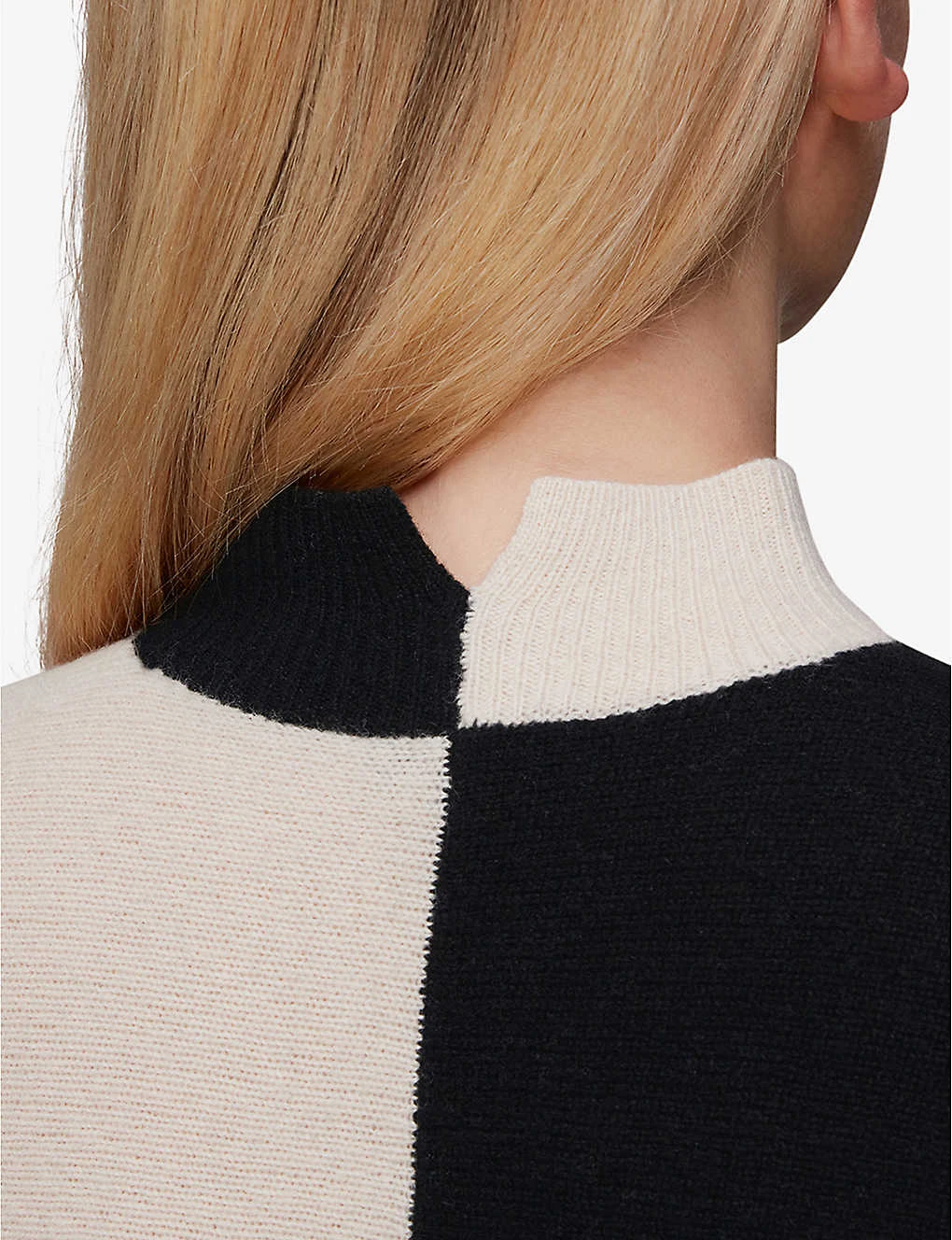 Whistles Checkerboard-pattern High-neck Wool Jumper - Image 5