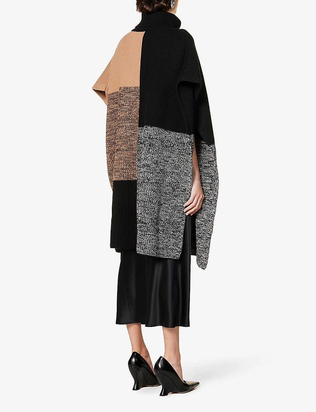 Joseph Colourblock Merino-wool Knitted Collage Poncho - Image 4