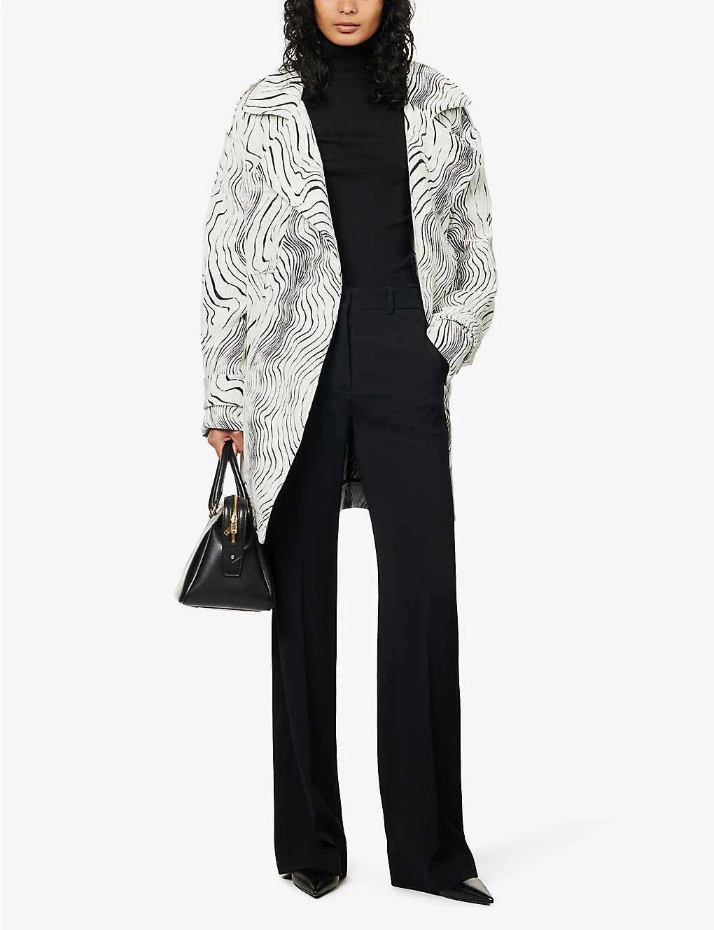 TOVE Swirl-print Self-tie Stretch-woven Coat - Image 2