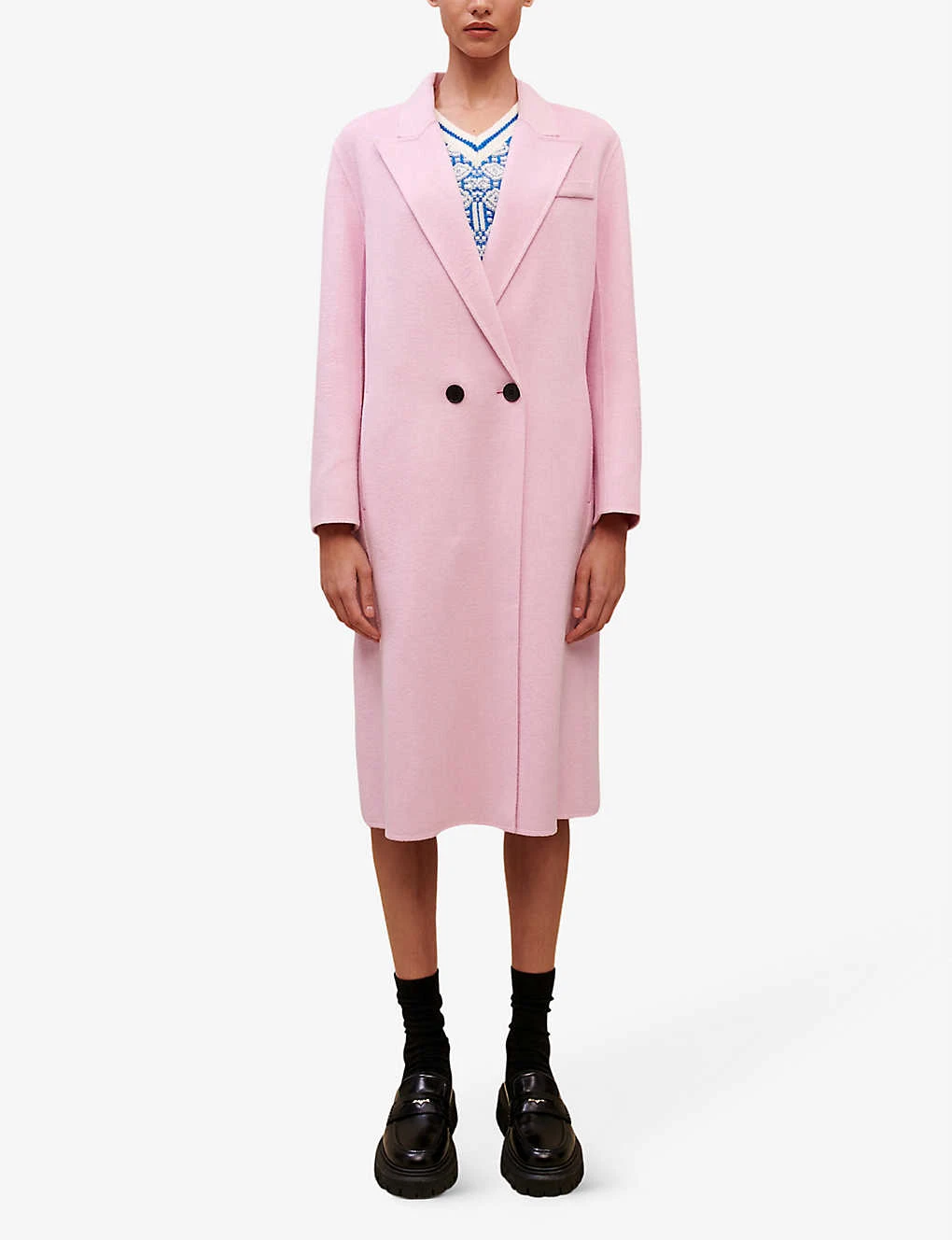 Maje Guirose Double-breasted Peak-lapel Wool-blend Coat - Image 2