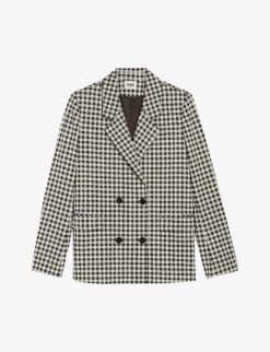 CLAUDIE PIERLOT Vimy Gingham Check Stretch-woven Blazer