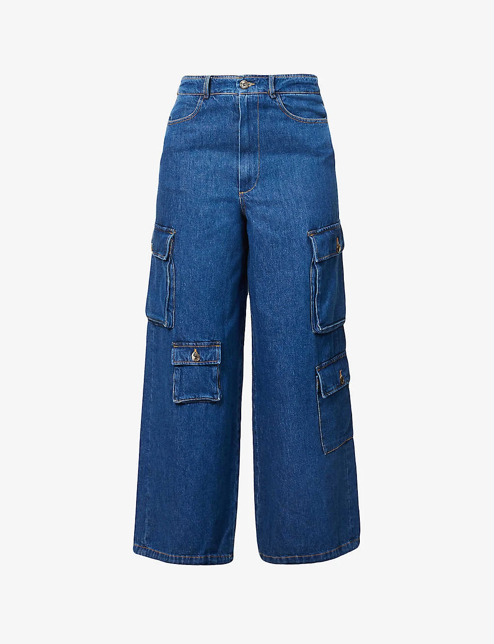 Hailey Patch-pocket Straight-leg High-rise Jeans