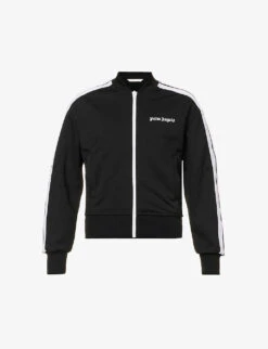 Palm Angels Brand-print Contrast-trim Woven Jacket