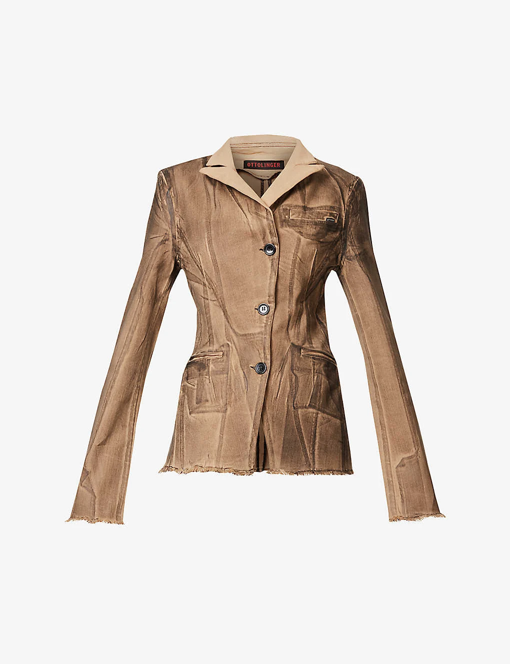 Single-breasted Padded-shoulder Cotton And Recycled Polyester-blend Blazer