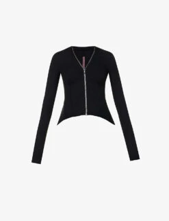 Naska Asymmetric-hem Slim-fit Stretch-woven Jacket