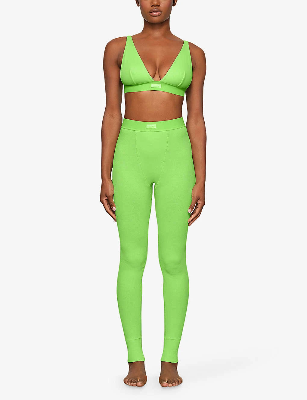 Ribbed High-rise Stretch-cotton Leggings - Image 2