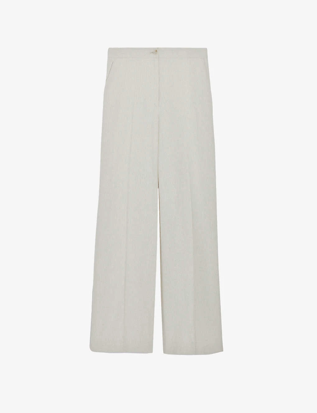 CLAUDIE PIERLOT Wide-leg Mid-rise Cotton And Linen-blend Trousers