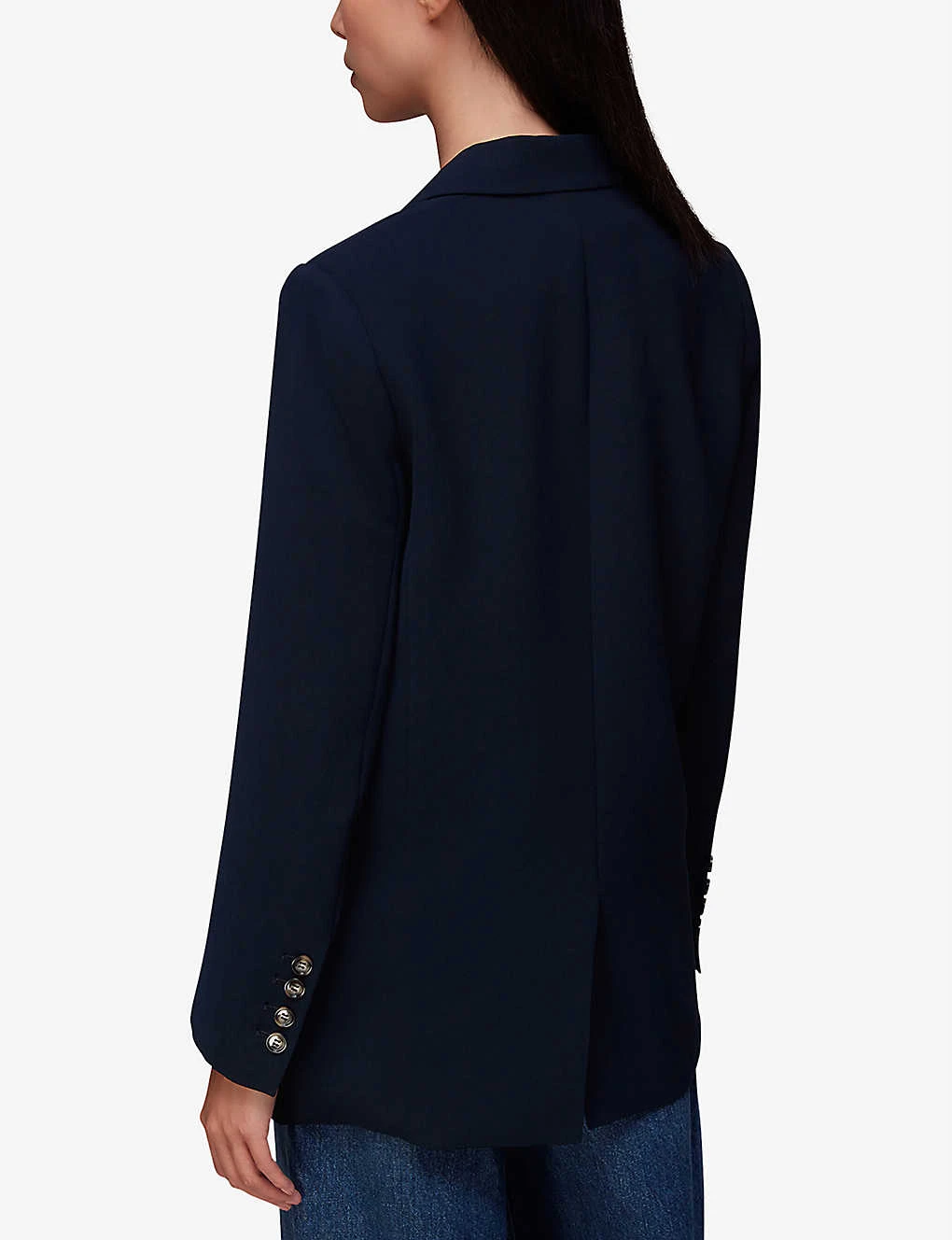 Whistles Single-breasted Peak-lapel Recycled-polyester Blend Blazer - Image 4