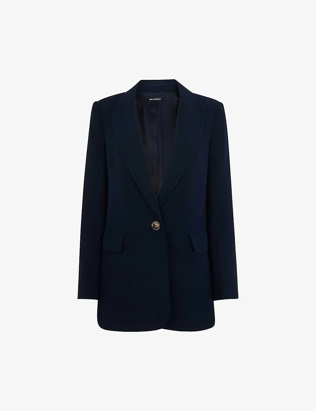 Whistles Single-breasted Peak-lapel Recycled-polyester Blend Blazer