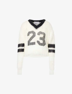 Cheer Logo-pattern Wool And Alpaca-blend Knitted Jumper