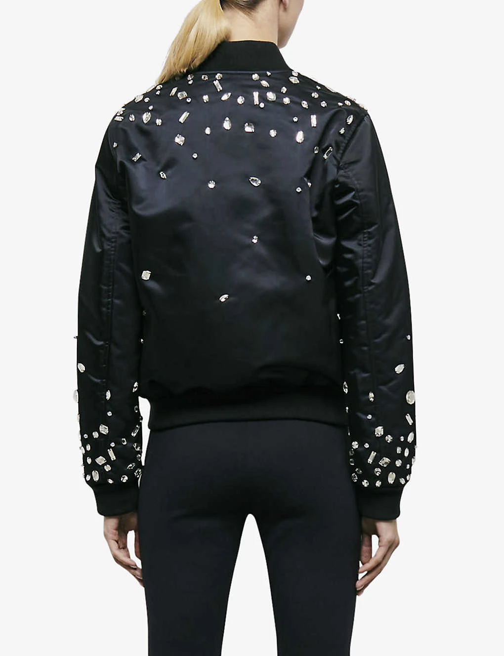 THE KOOPLES Rhinestone-embellished Satin Bomber Jacket - Image 4